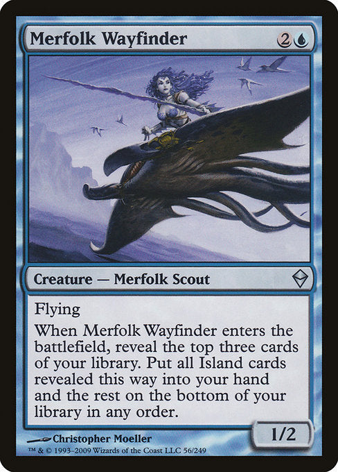 (英)【Foil】マーフォークの道探し / Merfolk Wayfinder【ZEN】 No.056
