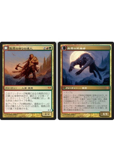 (日)【Foil】高原の狩りの達人 / Huntmaster of the Fells - 高原の荒廃者 / Ravager of the Fells【DKA】 No.140