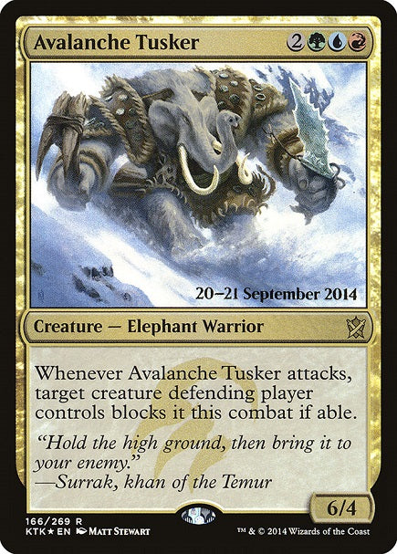 (英)【Foil】なだれの大牙獣 / Avalanche Tusker【KTK】プレリリースプロモ No.166