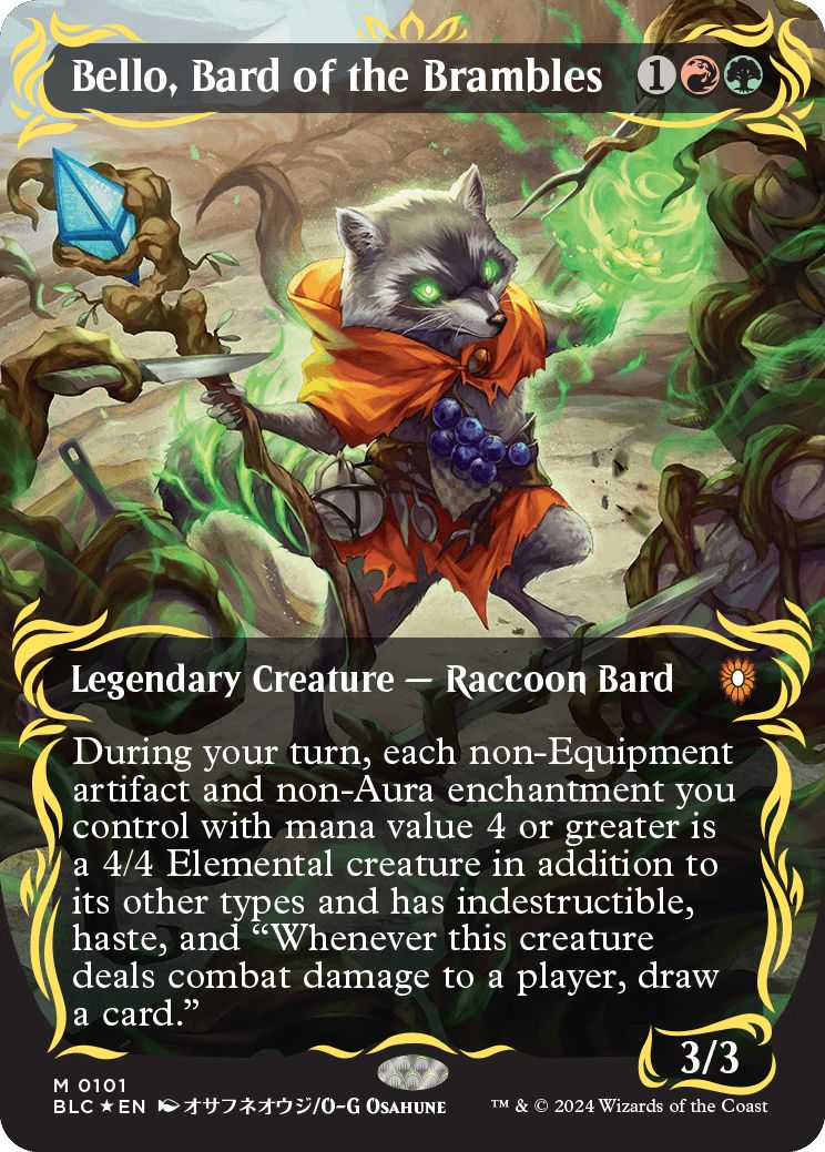 (英)【Raised-Foil】茨の吟遊詩人、べロ / Bello, Bard of the Brambles ★ボーダーレス★ 【BLC】 No.101