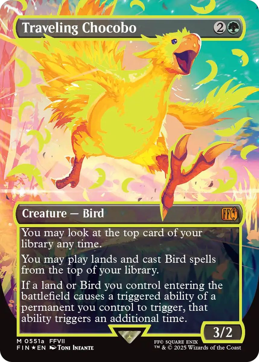 (英)【Neon Ink Foil-Yellow】旅するチョコボ / Traveling Chocobo ★ボーダーレス★ 【FIN】 No.551a
