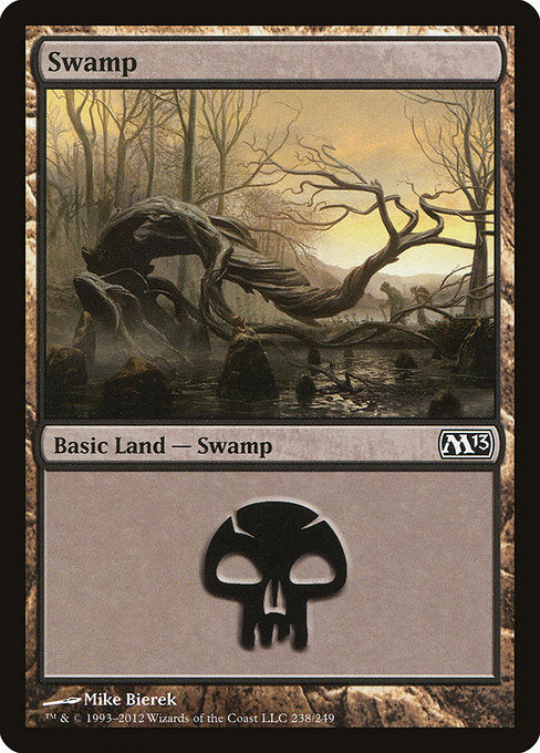 (英)【Foil】沼 / Swamp【M13】 No.238