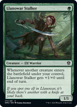 (英)【Foil】ラノワールの追跡者 / Llanowar Stalker【DMU】 No.171