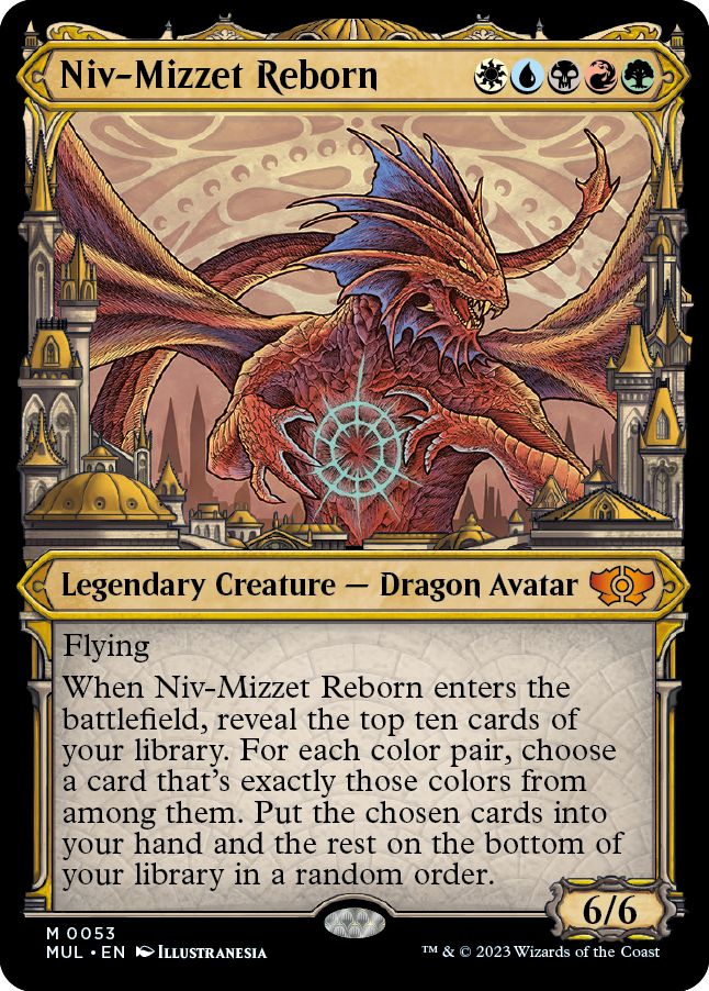 (英)【DR-Foil】ニヴ＝ミゼット再誕 / Niv-Mizzet Reborn【MUL】 シリアルNo入り No.183
