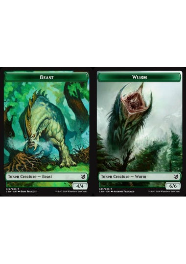 (英)ビーストトークン / Beast Token No.014 - ワームトークン / Wurm Token【C19-TOKEN】 No.021