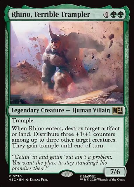 (英)【Foil】恐怖の蹂躙者、ライノ / Rhino, Terrible Trampler【MSC】 No.730