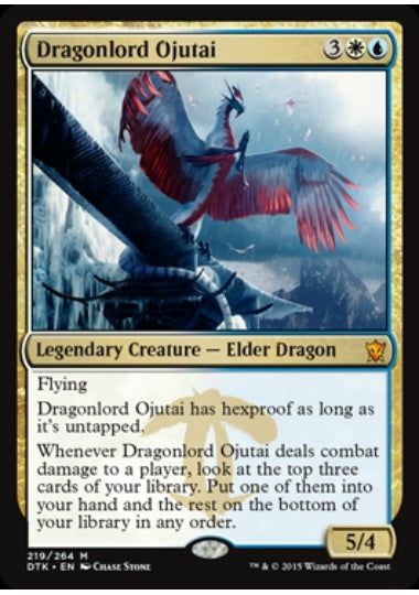(英)【Foil】龍王オジュタイ / Dragonlord Ojutai【DTK】 No.219