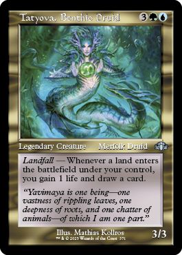 (英)【Foil】水底のドルイド、タトヨヴァ / Tatyova, Benthic Druid ★ショーケース枠★(旧枠加工カード) 【DMR】 No.371