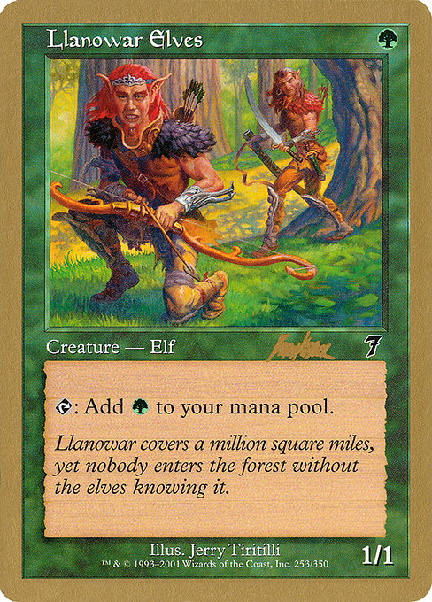 (英)ラノワールのエルフ / Llanowar Elves【WC02】 World Championship Decks 2002 Brian Kibler 金枠 No.052
