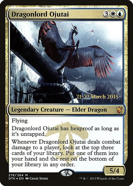 (英)【Foil】龍王オジュタイ / Dragonlord Ojutai【DTK】プレリリースプロモ No.219