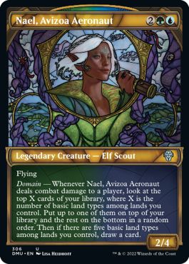 (英)【Foil】エイヴィーゾアの空士、ナエル / Nael, Avizoa Aeronaut ★ショーケース枠★(ステンドグラス版) 【DMU】 No.306