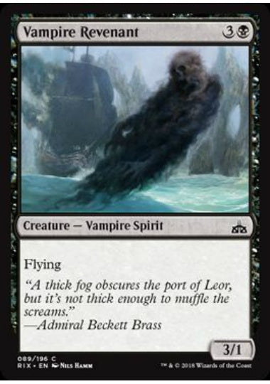 (英)【Foil】吸血鬼の亡霊 / Vampire Revenant【RIX】 No.089