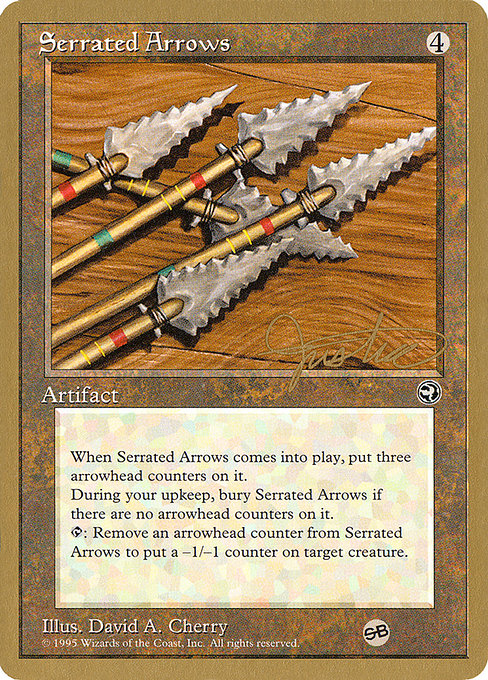 (英)鋸刃の矢 / Serrated Arrows【PTC】 ProTour NewYork Decks 1996 Mark Justice サイドボード 金枠 No.216