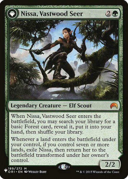 (英)巨森の予見者、ニッサ / Nissa, Vastwood Seer - 精霊信者の賢人、ニッサ / Nissa, Sage Animist【SLD-C23-01】 From Cute to Brute No.033