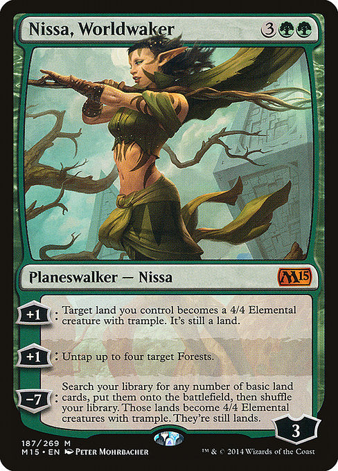 (英)世界を目覚めさせる者、ニッサ / Nissa, Worldwaker【M15】 No.187