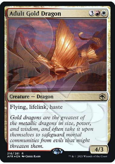 (英)【Foil】アダルト・ゴールド・ドラゴン / Adult Gold Dragon ★アンパサンド・カード★【AFR】 No.216