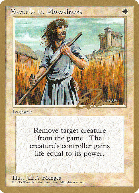 (英)剣を鍬に / Swords to Plowshares【PTC】 ProTour NewYork Decks 1996 Eric Tam 金枠 No.057