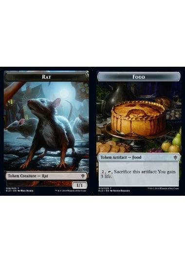 (英)【Foil】ネズミトークン / Rat TokenNo.006 - 食物トークン / Food Token【ELD-TOKEN】 No.015