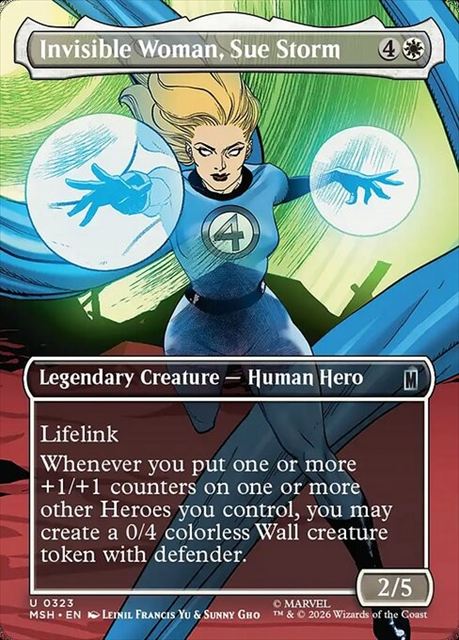 (英)【Foil】インビジブル・ウーマン、スー・ストーム / Invisible Woman, Sue Storm ★ボーダーレス★(「シーン・カード」) 【MSH】 No.323