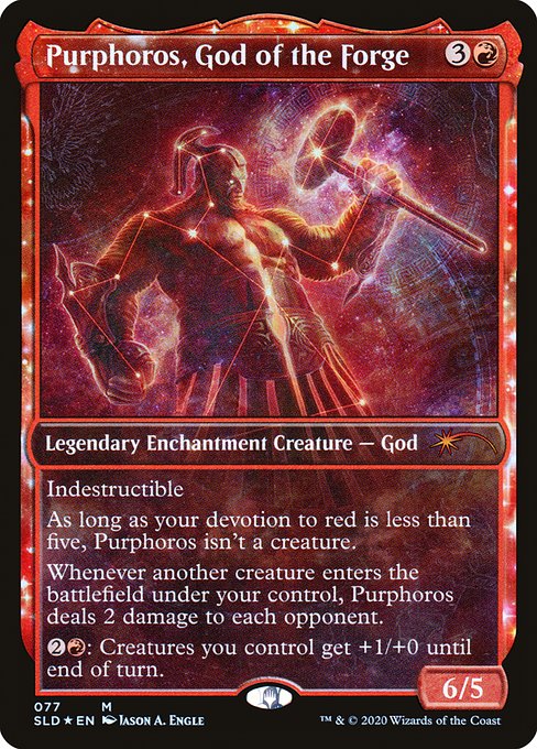 (英)【Foil】鍛冶の神、パーフォロス / Purphoros, God of the Forge【SLD】Theros Stargazing: Vol.IV(Purphoros) No.077