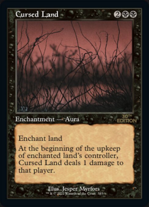 (英)呪われた地 / Cursed Land【30A】 旧枠加工カード No.393 ※トーナメントで使用することはできません。