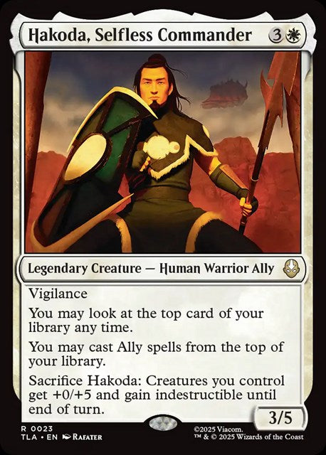 (英)【Foil】無私なる指揮官、ハコダ / Hakoda, Selfless Commander【TLA】 No.023