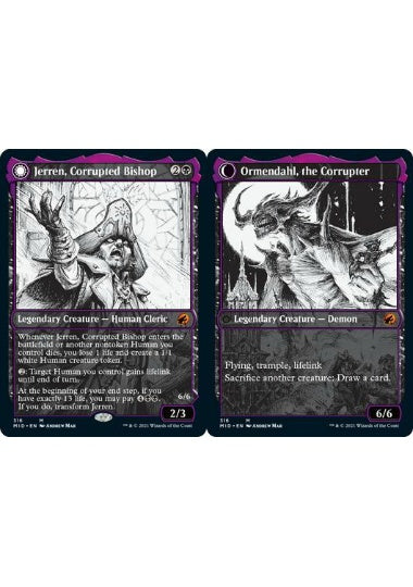 (英)堕落した司教、ジェレン / Jerren, Corrupted Bishop - 堕落者、オーメンダール / Ormendahl, the Corrupter ★ショーケース枠★(永遠の夜カード) 【MID】 No.316