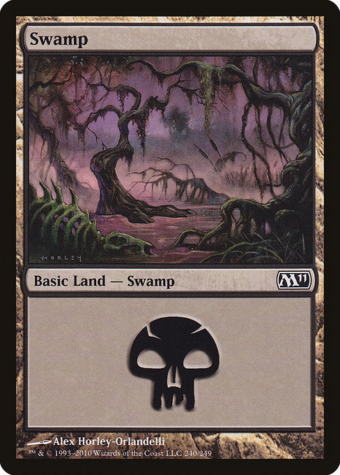 (英)【Foil】沼 / Swamp【M11】 No.240