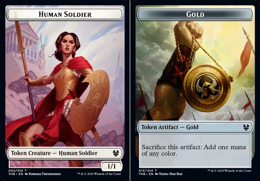 (英)【Foil】人間・兵士トークン / Human SoldierNo.002 - 金トークン / Gold Token【THB-TOKEN】 No.013