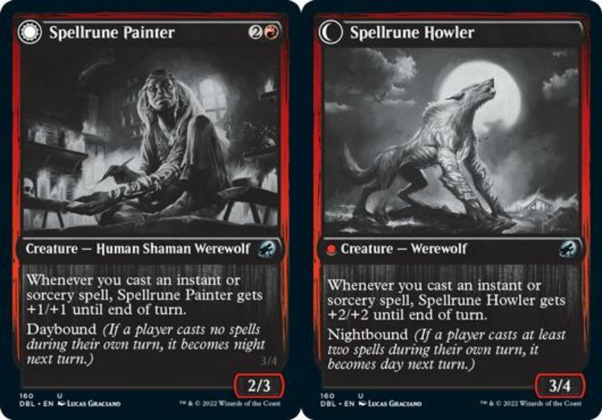 (英)【Foil】ルーン綴りの絵描き / Spellrune Painter - ルーン綴りの咆哮獣 / Spellrune Howler【DBL】 No.160