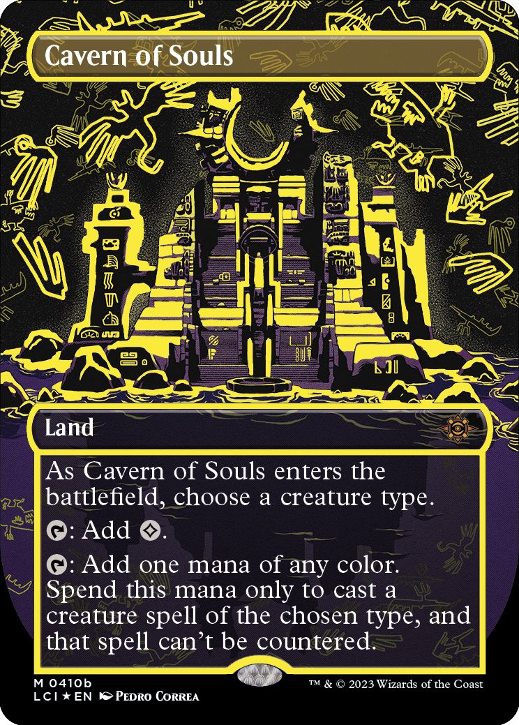 (英)【Cosmium Neon Ink Foil-Yellow】魂の洞窟 / Cavern of Souls【LCI】 No.410b
