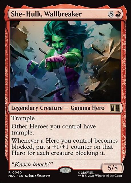 (英)【Surge-Foil】壁を砕く女戦士、シーハルク / She-Hulk, Wallbreaker【MSC】 No.060