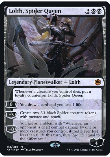 (英)【Foil】蜘蛛の女王、ロルス / Lolth, Spider Queen ★アンパサンド・カード★【AFR】 No.112