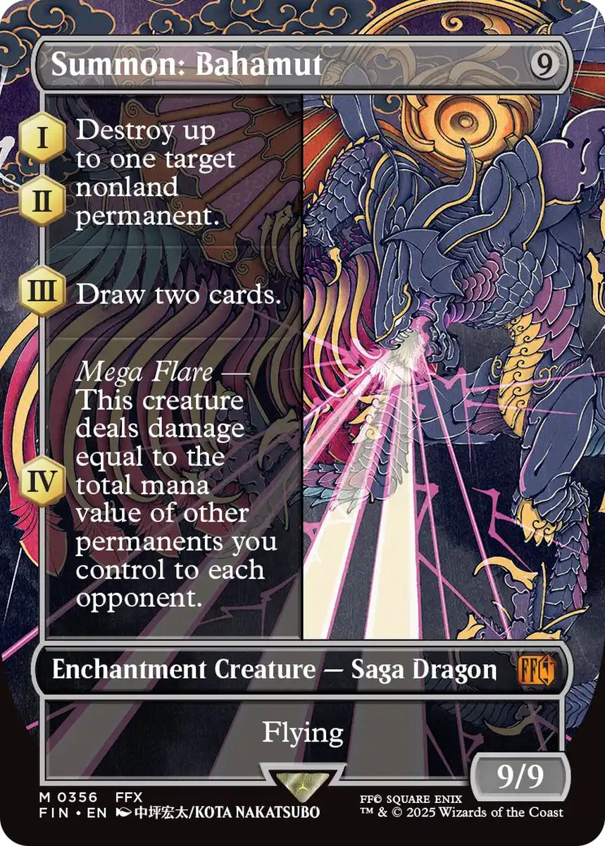 (英)【Foil】召喚：バハムート / Summon: Bahamut ★ボーダーレス★(木版画) 【FIN】 No.356