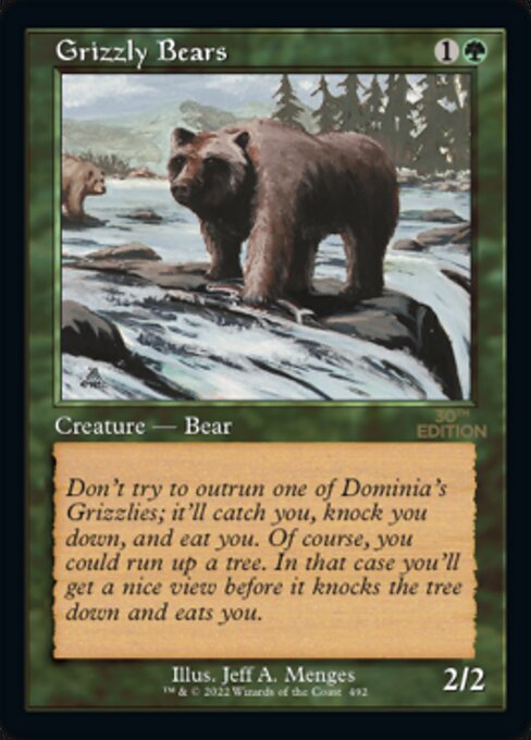 (英)灰色熊 / Grizzly Bears【30A】 旧枠加工カード No.492 ※トーナメントで使用することはできません。