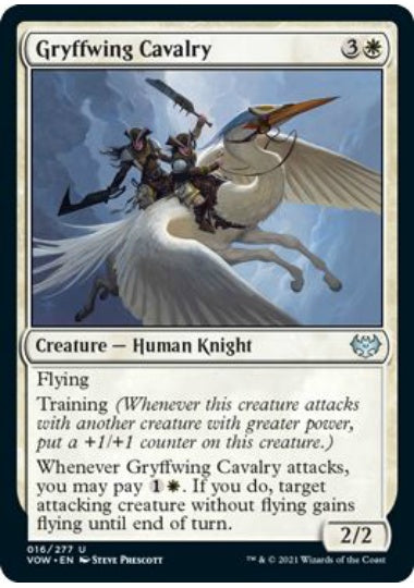 (英)【Foil】グリフ翼の騎兵隊 / Gryffwing Cavalry【VOW】 No.016