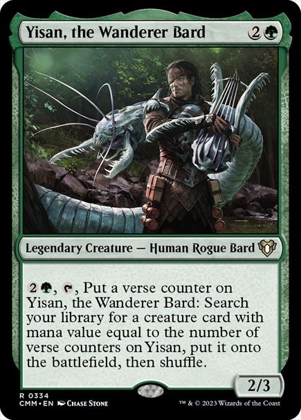 (英)【Foil】放浪の吟遊詩人、イーサーン / Yisan, the Wanderer Bard【CMM】 No.0334