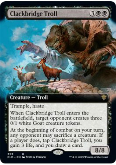 (英)【Foil】カタカタ橋のトロール / Clackbridge Troll ★拡張枠★ 【ELD】 No.353