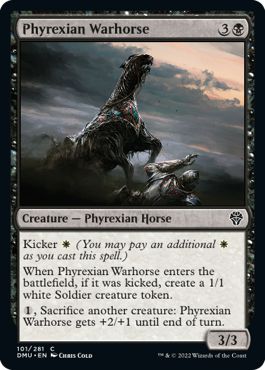 (英)【Foil】ファイレクシアの軍馬 / Phyrexian Warhorse【DMU】 No.101