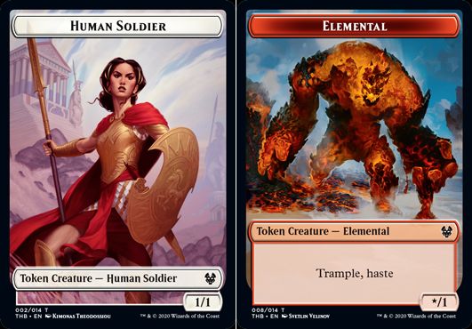 (英)【Foil】人間・兵士トークン / Human SoldierNo.002 - エレメンタルトークン / Elemental Token【THB-TOKEN】 No.008