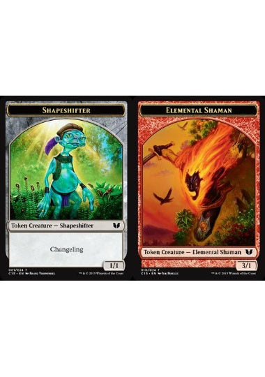 (英)多相の戦士トークン / Shapeshifter Token No.001 - エレメンタル・シャーマントークン / Elemental Shaman Token【C15-TOKEN】 No.010