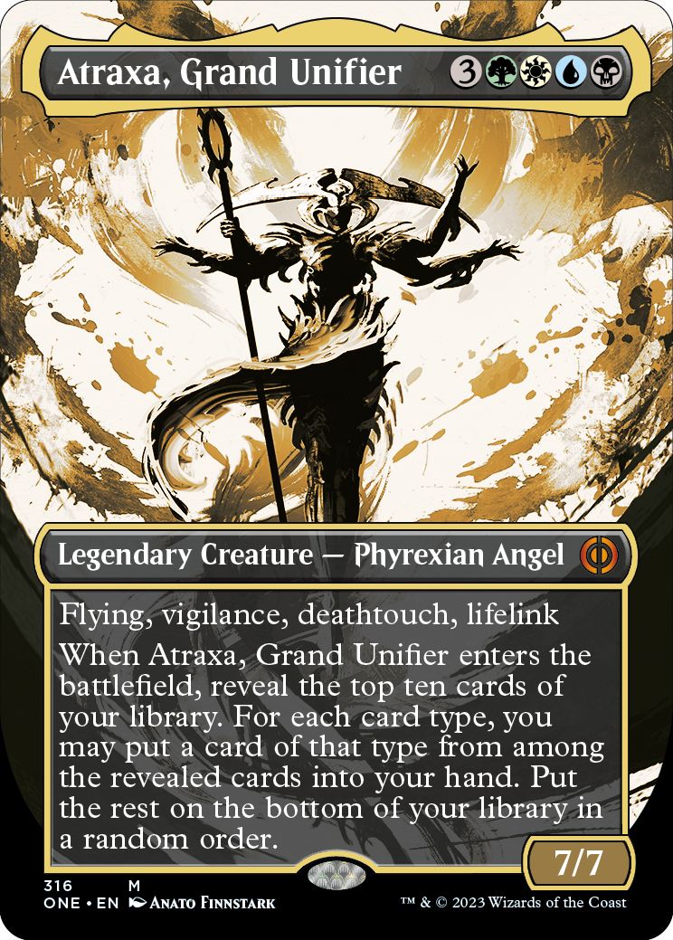 (英)偉大なる統一者、アトラクサ / Atraxa, Grand Unifier ★ボーダーレス★(胆液) 【ONE】 No.316