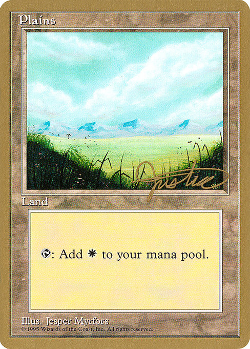 (英)平地 / Plains【PTC】 (Light) ProTour NewYork Decks 1996 Mark Justice 金枠 No.277