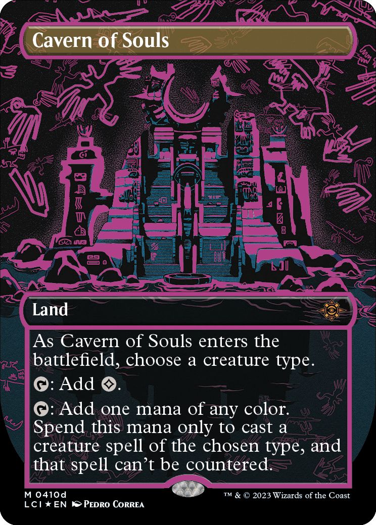 (英)【Cosmium Neon Ink Foil-Purple】魂の洞窟 / Cavern of Souls【LCI】 No.410d