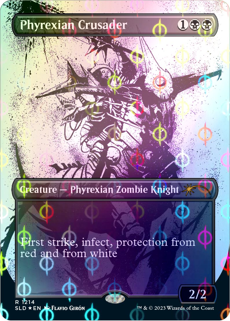(英)【ステップ・アンド・コンプリートFoil】ファイレクシアの十字軍 / Phyrexian Crusader【SLD】 Showcase: All Will Be One Step-and-Compleat Edition No.1214