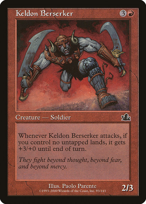 (英)【Foil】ケルドの狂戦士 / Keldon Berserker【PCY】 No.093