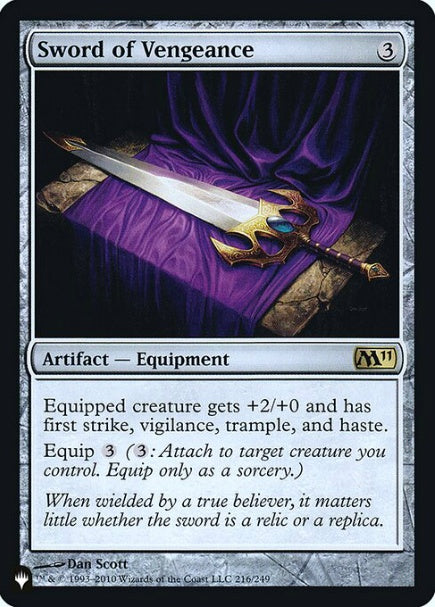 (英)【Foil】執念の剣 / Sword of Vengeance【SLD-C21】Heads I Win, Tails You Lose No.051
