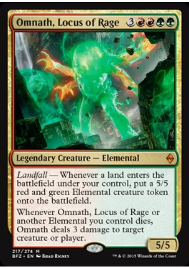 (英)怒りの座、オムナス / Omnath, Locus of Rage【BFZ】 No.217
