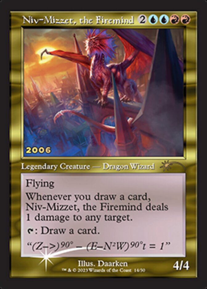 (英)【Foil】火想者ニヴ＝ミゼット / Niv-Mizzet, the Firemind【PRM】旧枠 マジック30周年記念プロモ No.045