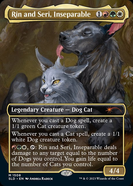 【統率者提示用カード】(英)離れられない二匹、リンとセリ / Rin and Seri, Inseparable【SLD】 Secret Lair Commander Deck: Raining Cats and Dogs No.1554
